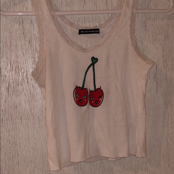 Brandy Melville Tops - Sexy devil cherry tank🍒